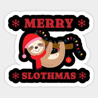 Merry Slothmas Christmas Lights Sticker